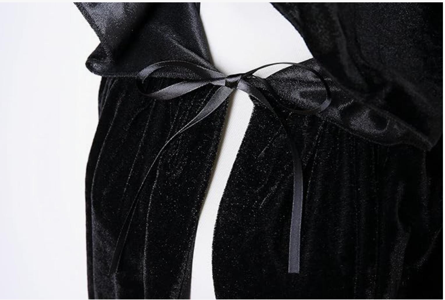 Long Hooded Halloween Velvet Cloak