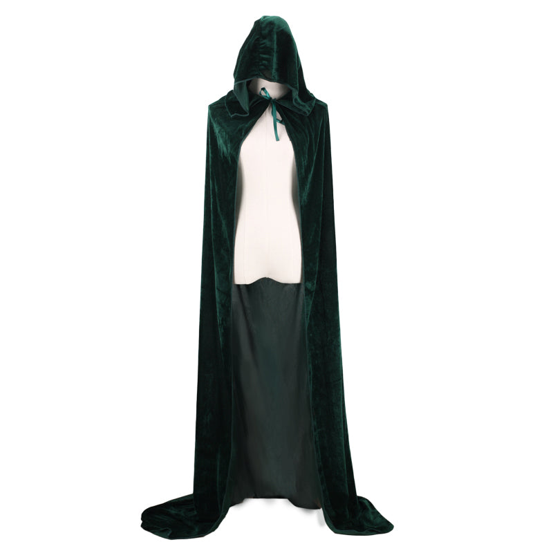 Long Hooded Halloween Velvet Cloak