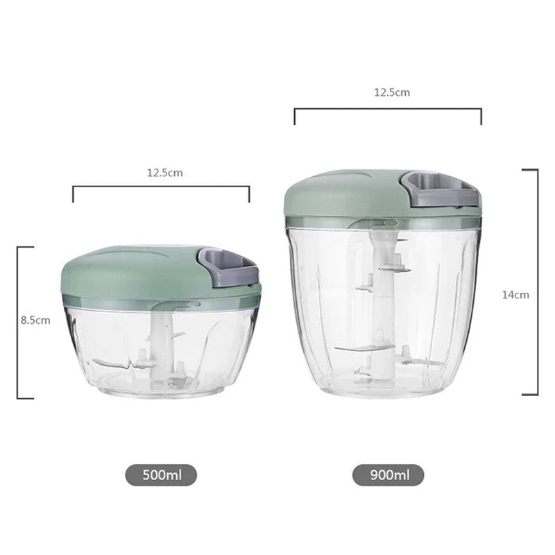 Manual Food Chopper 500ML/900ML Vegetable, Garlic & Onion Cutter - Web Luxes