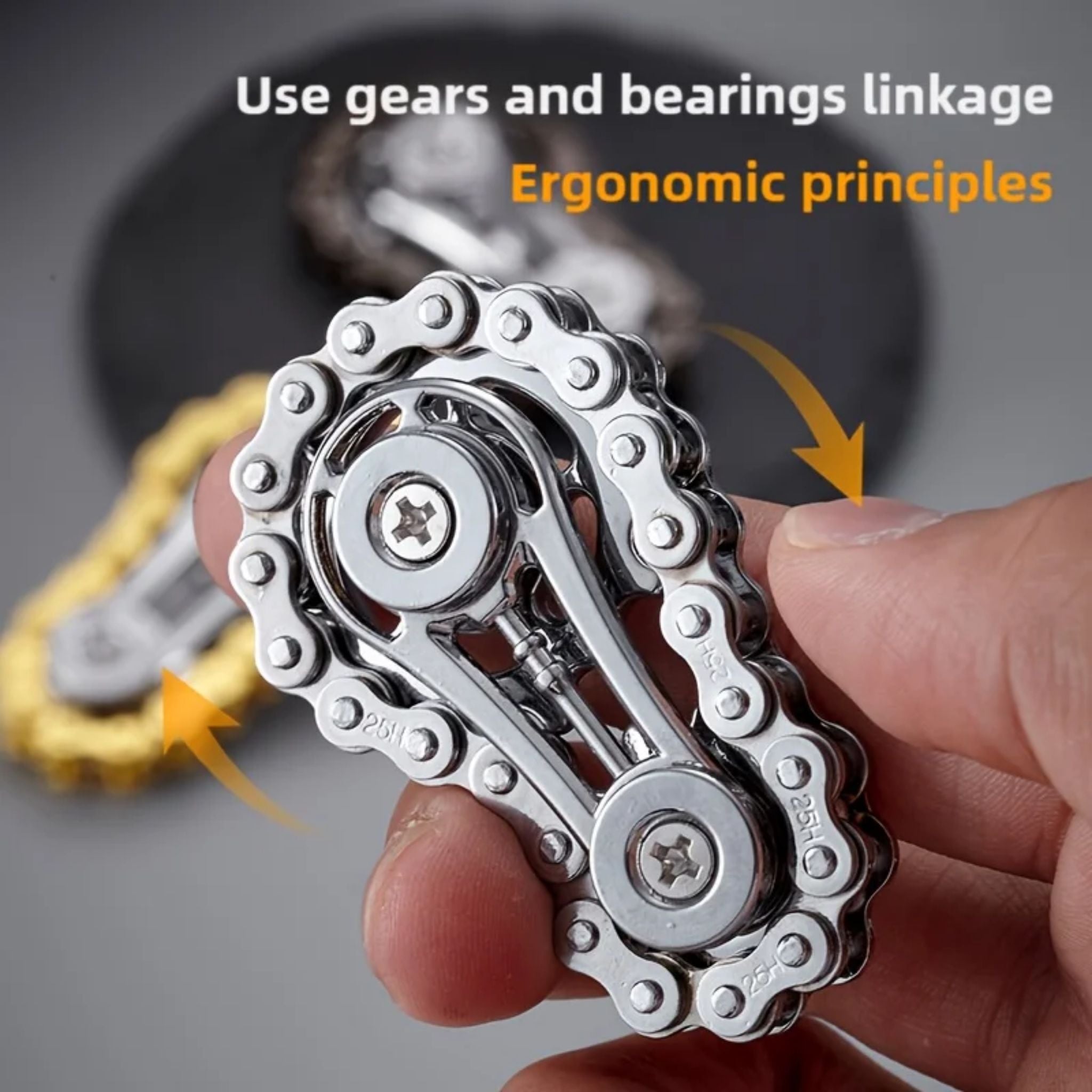 Metal Bike Chain Fidget Spinner EDC Stress Relief Desk Toy - Web Luxes