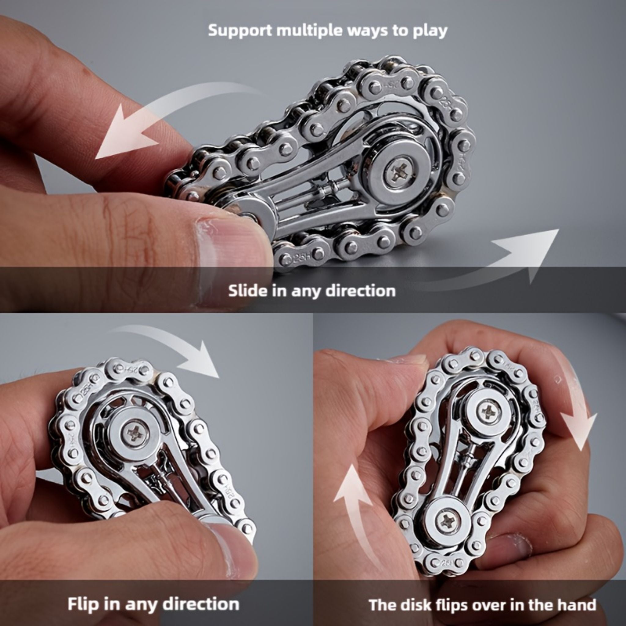 Metal Bike Chain Fidget Spinner EDC Stress Relief Desk Toy - Web Luxes
