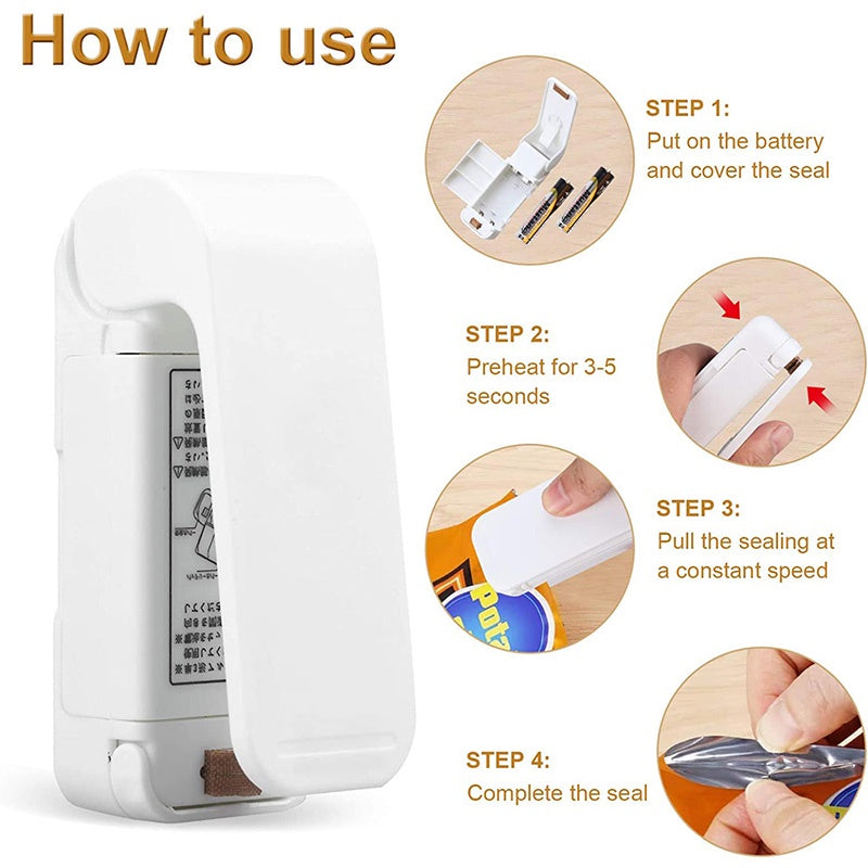 Mini Heat Bag Sealer Machine Portable Food Package Sealer