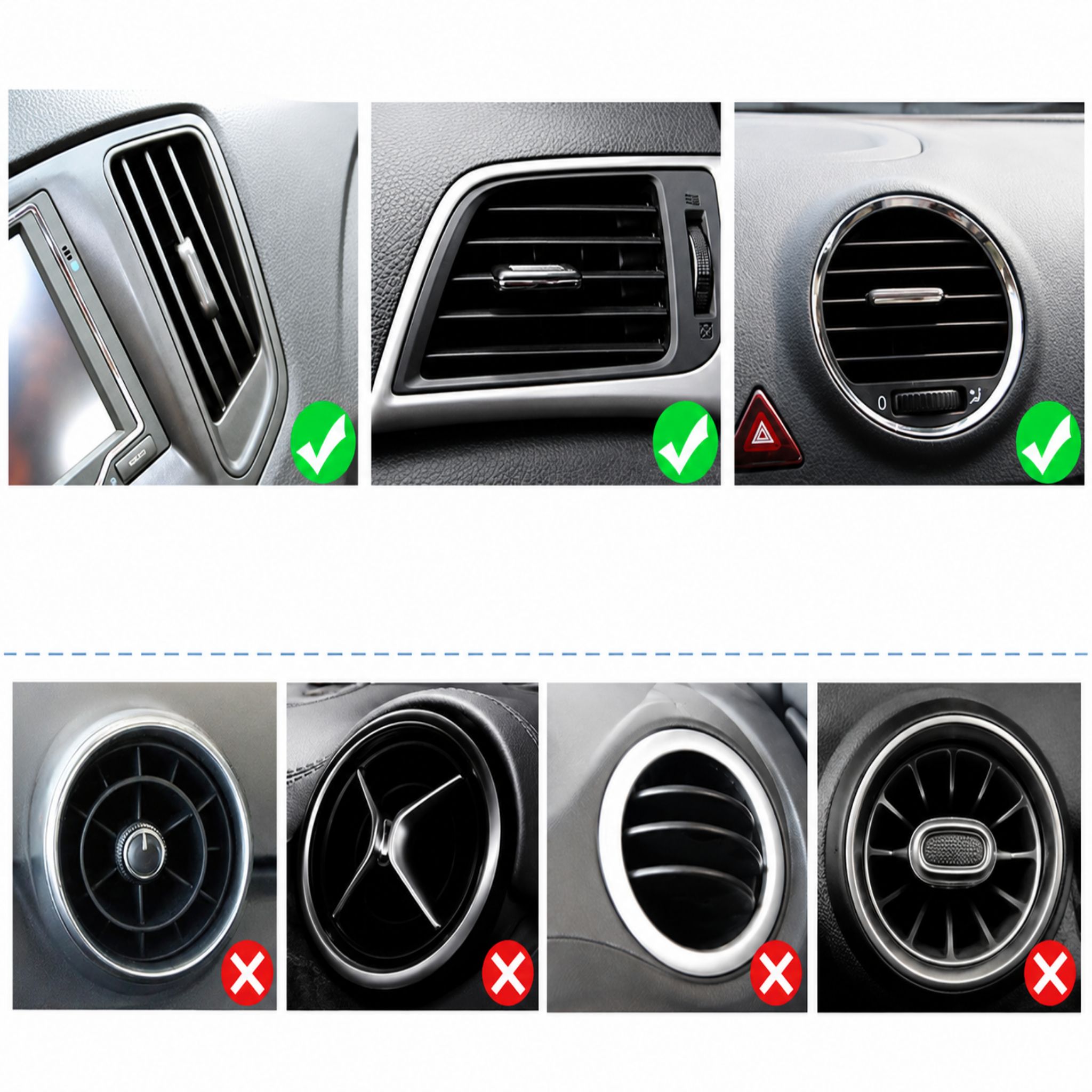 Pack of 10 Car Air Vent Outlet Strips, Car Styling Ventilation Grille Outlet Trim Strips, Interior Trim Decoration 1