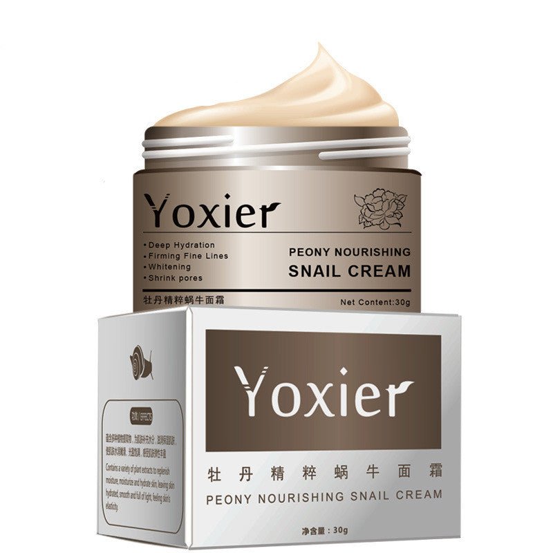 Peony Snail Cream Facial Moisturizer for Deep Hydration, Firming & Smoother-Looking Skin, 30ml - WebLuxes Store