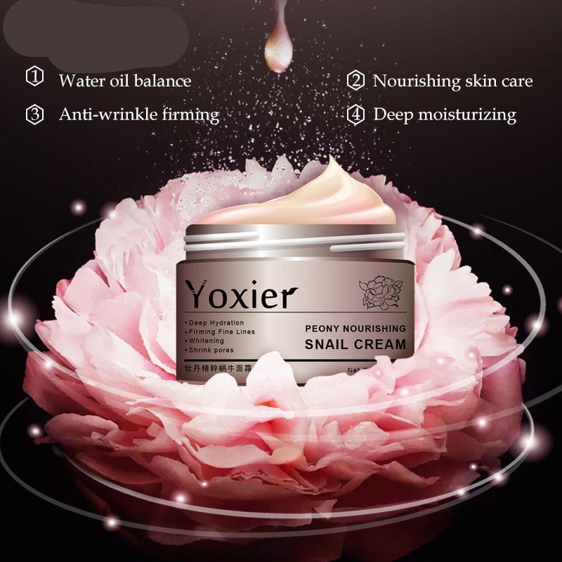 Peony Snail Cream Facial Moisturizer for Deep Hydration, Firming & Smoother-Looking Skin, 30ml - WebLuxes Store