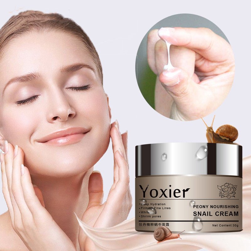 Peony Snail Cream Facial Moisturizer for Deep Hydration, Firming & Smoother-Looking Skin, 30ml - WebLuxes Store