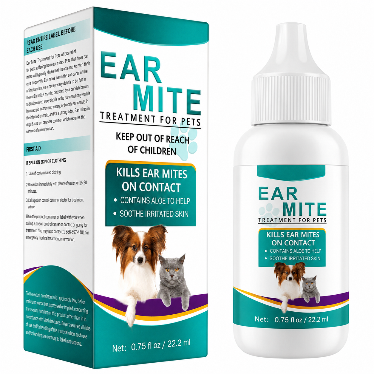 Pet Ear Cleaner for Dogs & Cats Gentle Ear Care Solution
