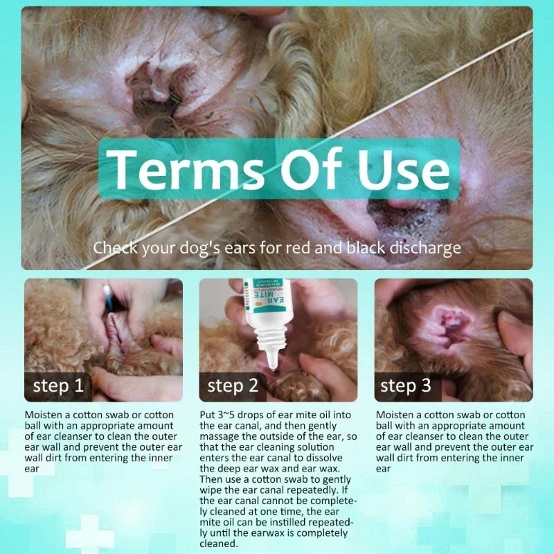 Pet Ear Cleaner for Dogs & Cats Gentle Ear Care Solution