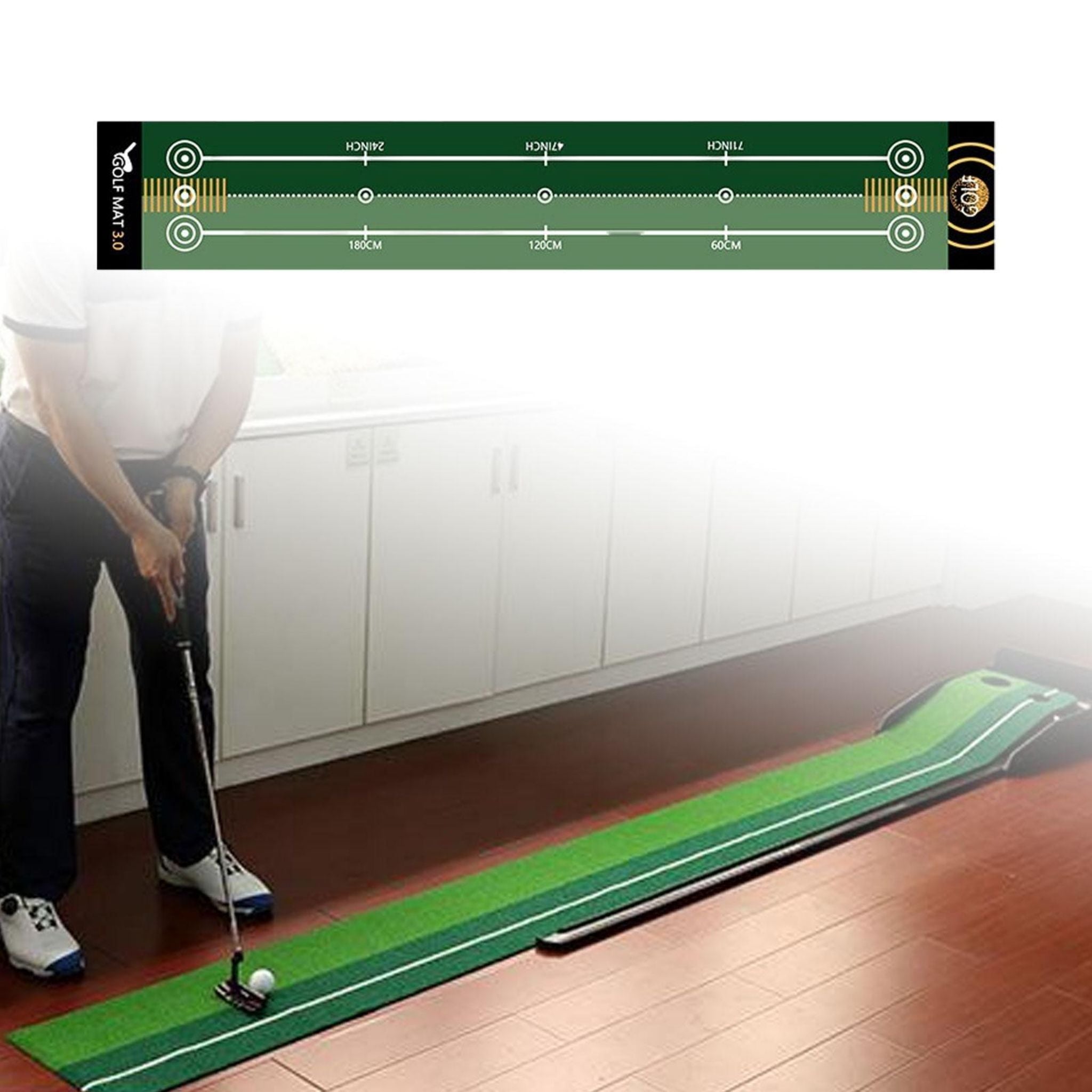 Portable Golf Putting Mat Training Aid for Indoor & Outdoor Putting Practice - Web Luxes