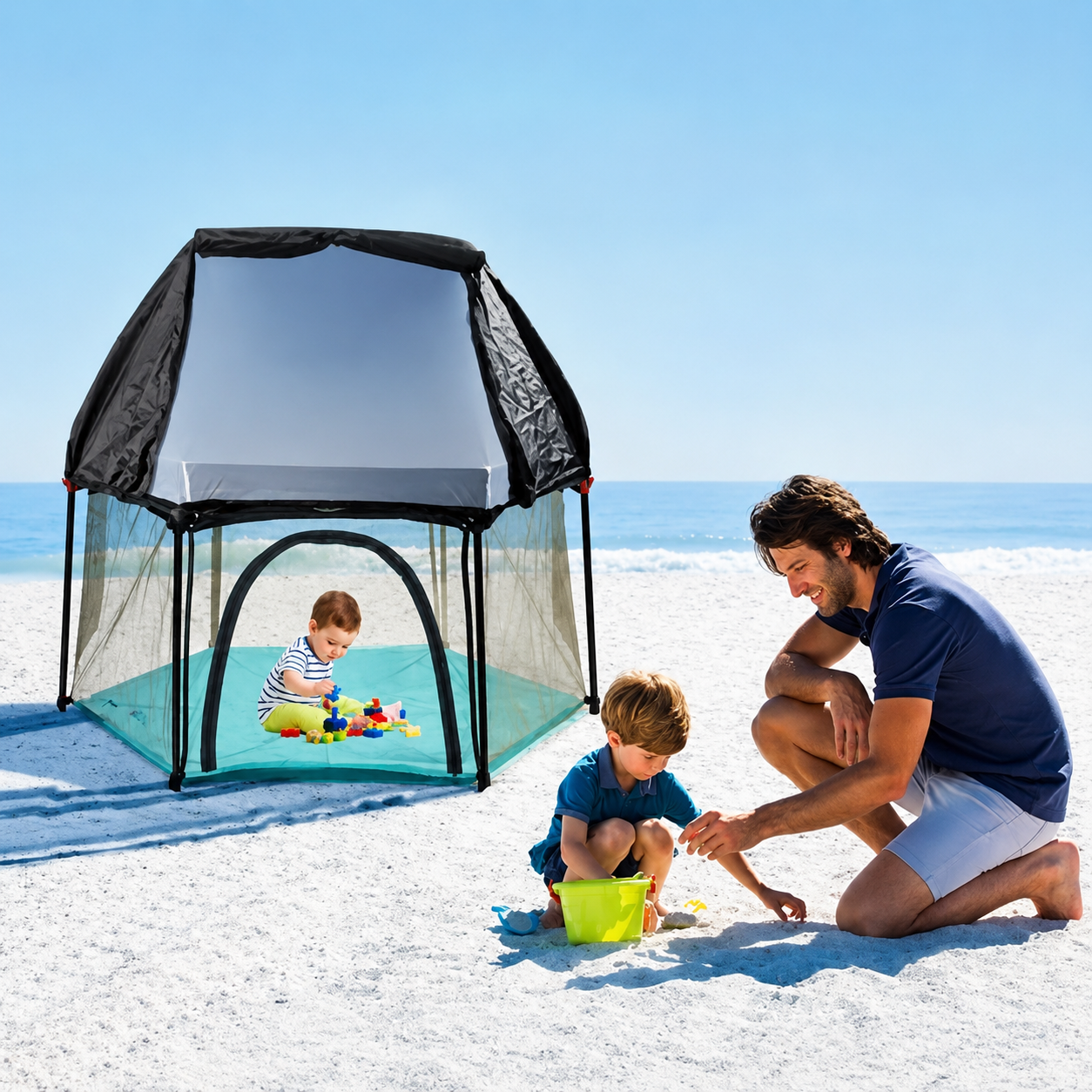 Portable Mesh Canopy for Baby Playard & Playpen with Sun Shade and Mosquito Net