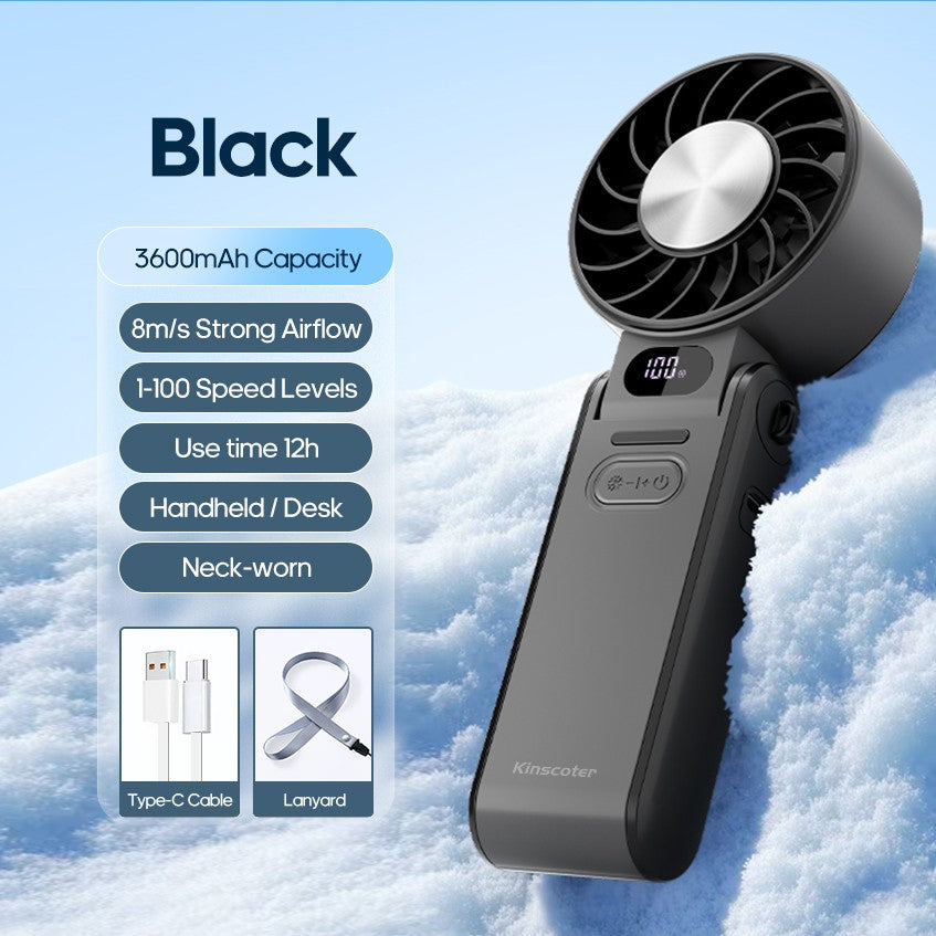 Portable Rechargeable Handheld Fan 3600mAh Turbo Cooling