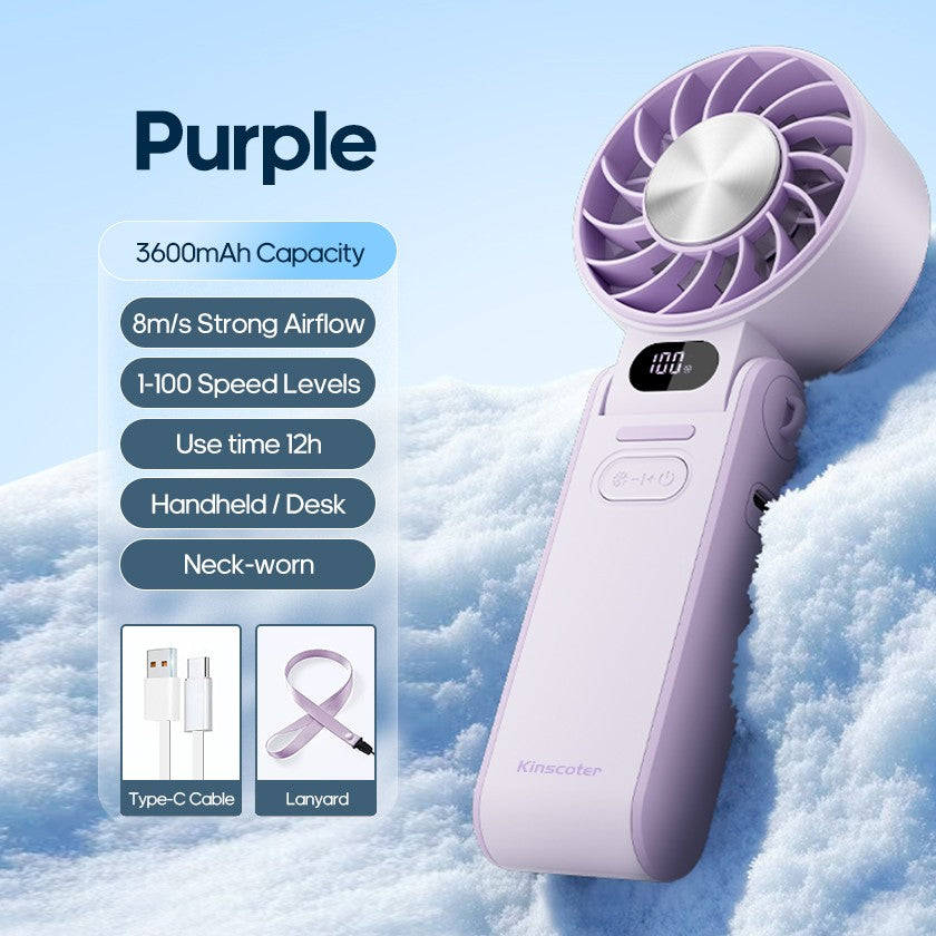 Portable Rechargeable Handheld Fan 3600mAh Turbo Cooling