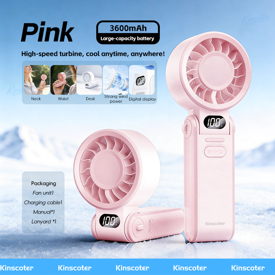 Portable Rechargeable Handheld Fan 3600mAh Turbo Cooling