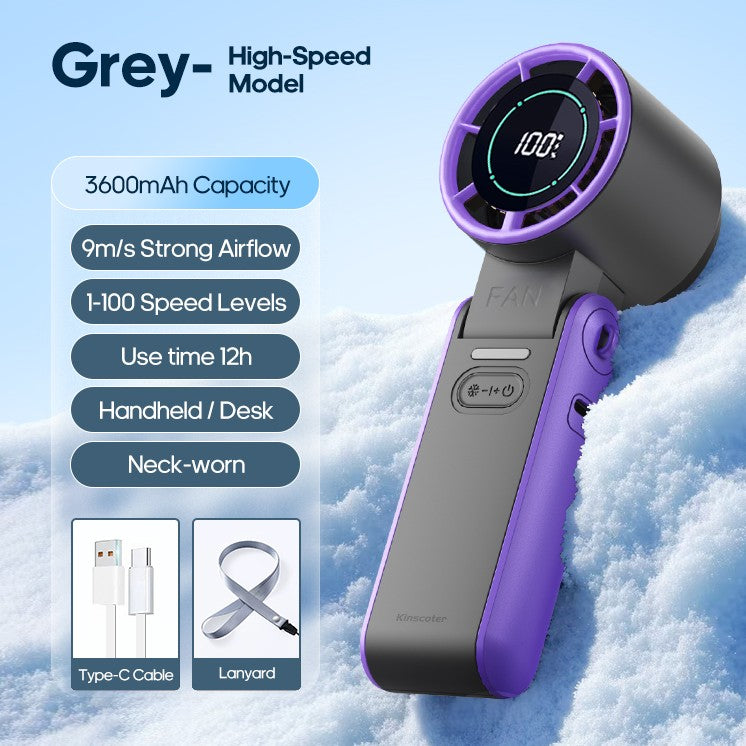 Portable Rechargeable Handheld Fan 3600mAh Turbo Cooling