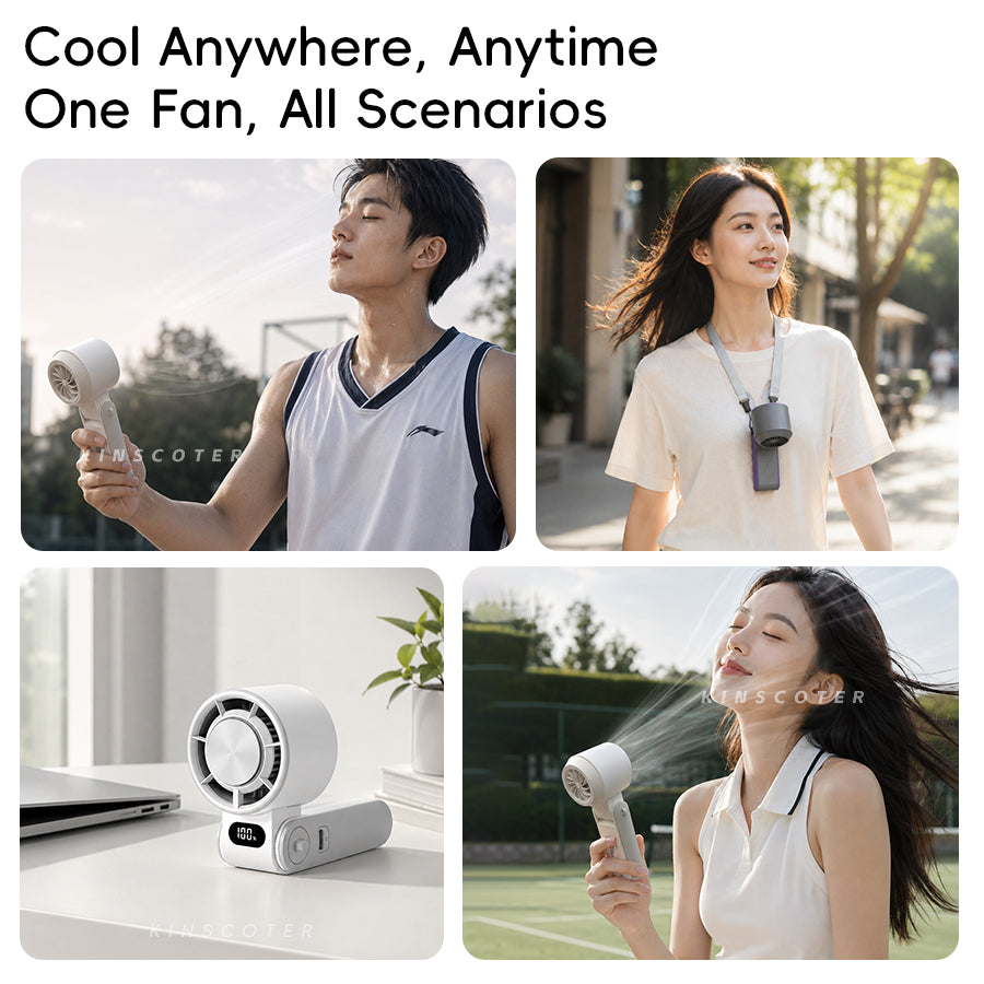Portable Rechargeable Handheld Fan 3600mAh Turbo Cooling
