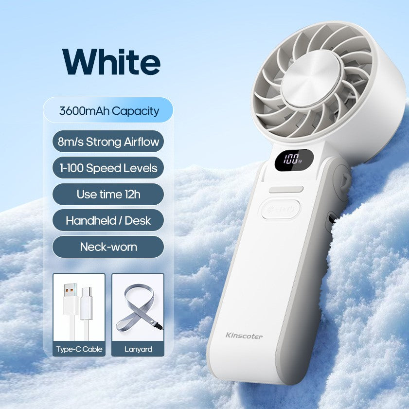 Portable Rechargeable Handheld Fan 3600mAh Turbo Cooling