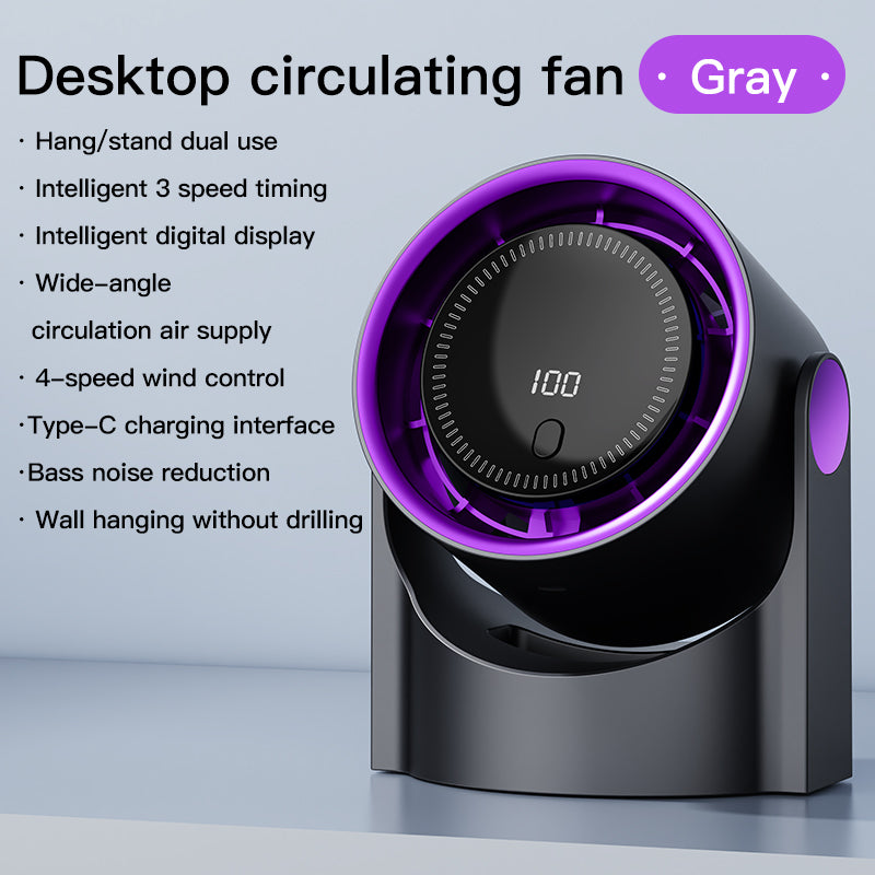 Portable Rechargeable USB Clip Fan Quiet Desktop Cooling