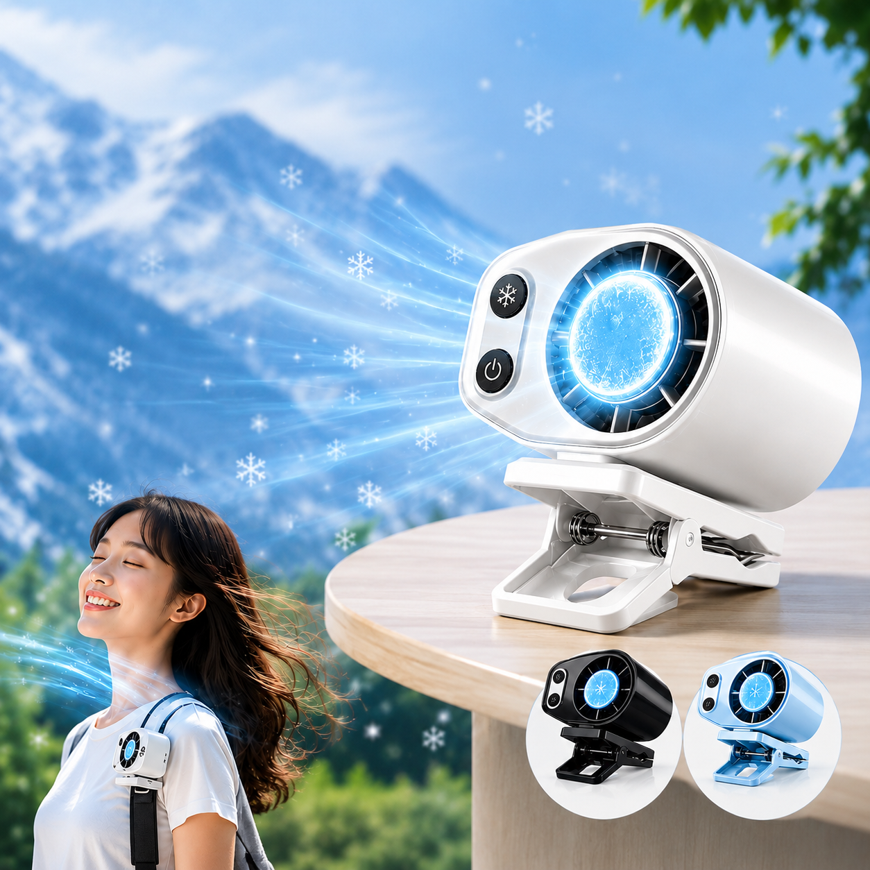 Portable Semiconductor Cooling Clip Fan USB 360° Rotation