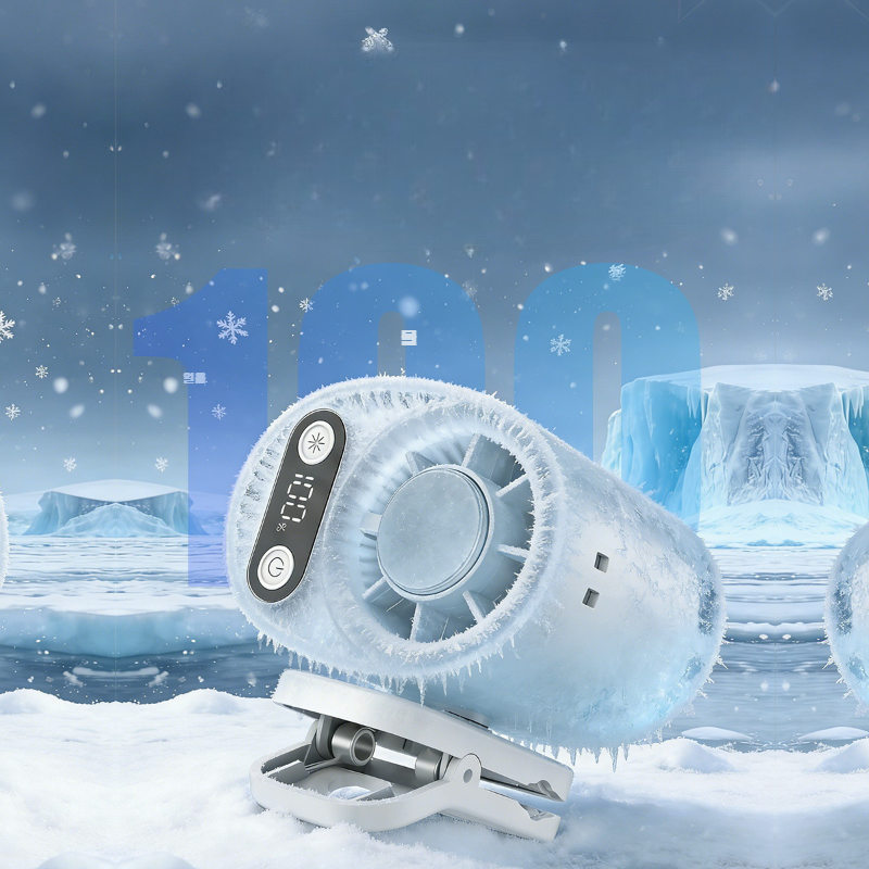 Portable Semiconductor Cooling Clip Fan USB 360° Rotation