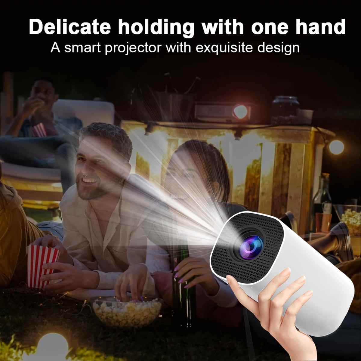 Portable Smart Projector WiFi 6 720P 4K Support 180°