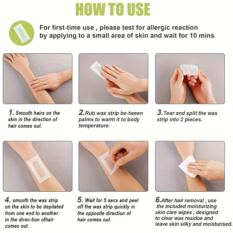 Professional Cold Wax Strips | Facial & Body Hair Removal
