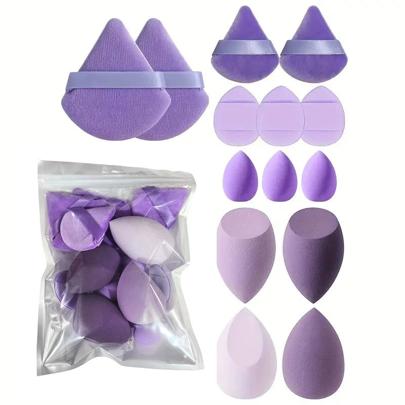 Professional Makeup Brush & Beauty Sponge Set with Powder Puffs and Spa Headband