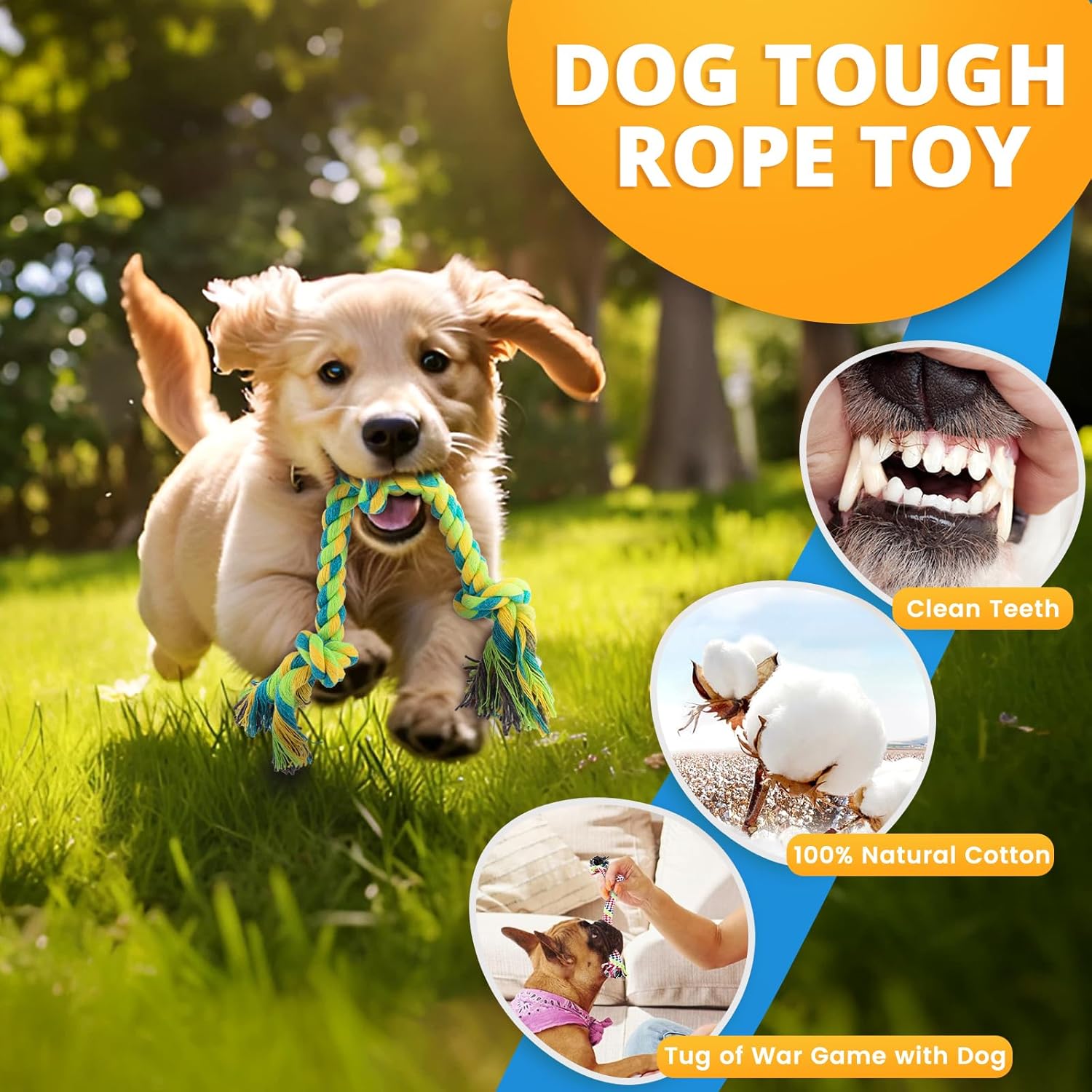 Puppy Toy Set for Small Dogs – Plush Squeaky, Rope, Chew Ball & Teething Toys