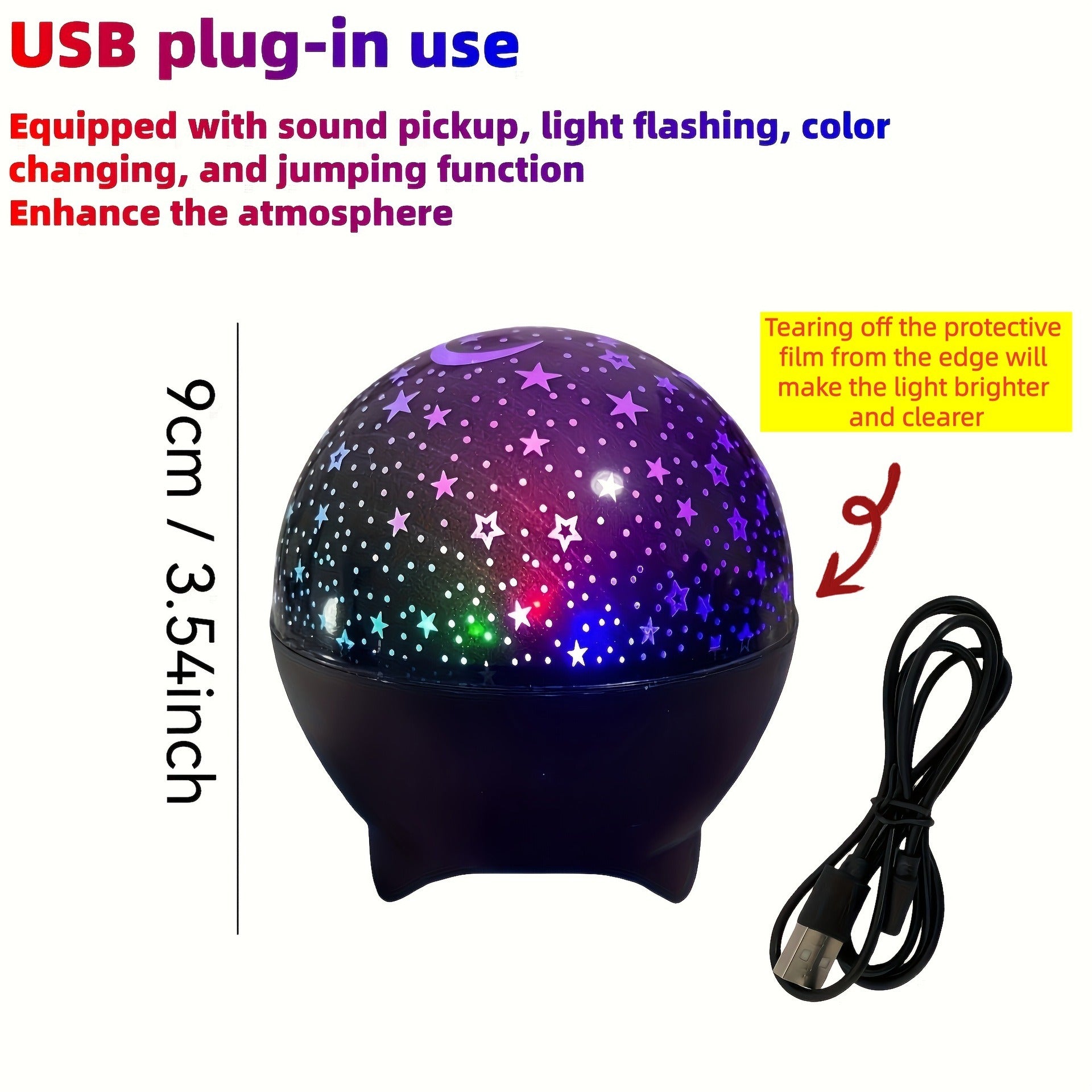 RGB Galaxy Projector Night Light USB Starry Moon Lamp