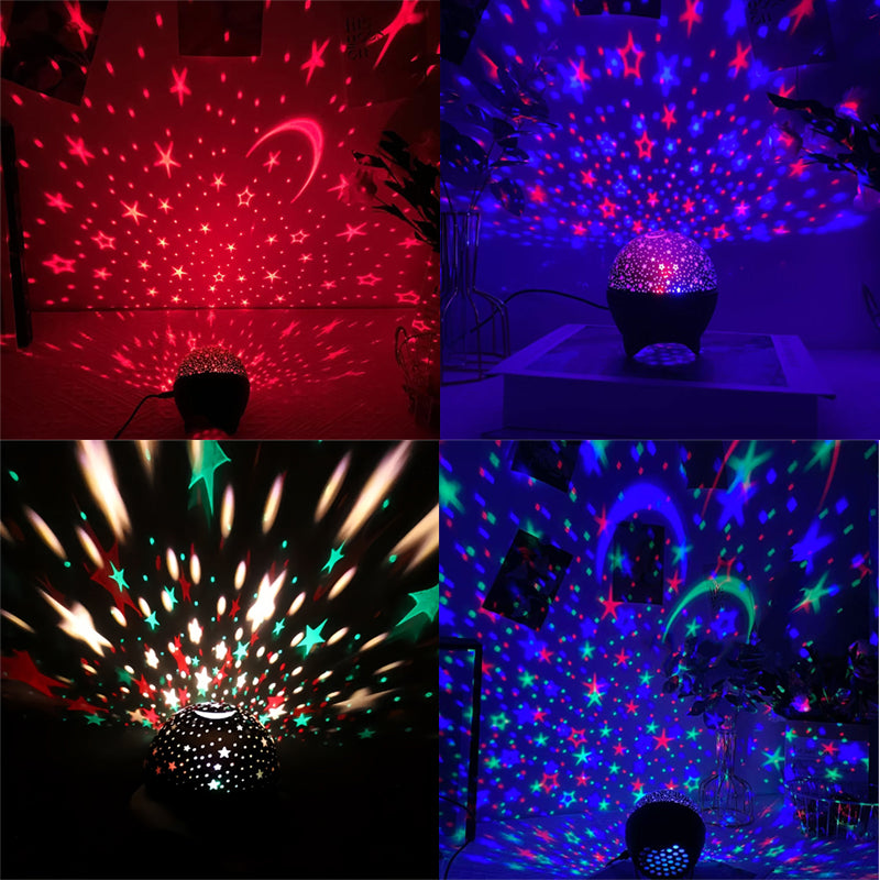 RGB Galaxy Projector Night Light USB Starry Moon Lamp
