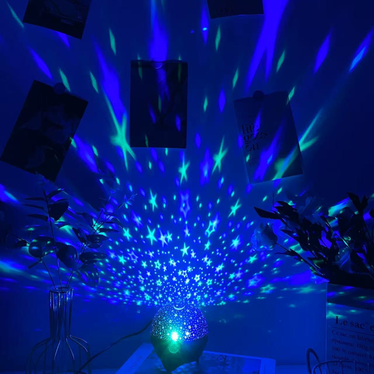RGB Galaxy Projector Night Light USB Starry Moon Lamp