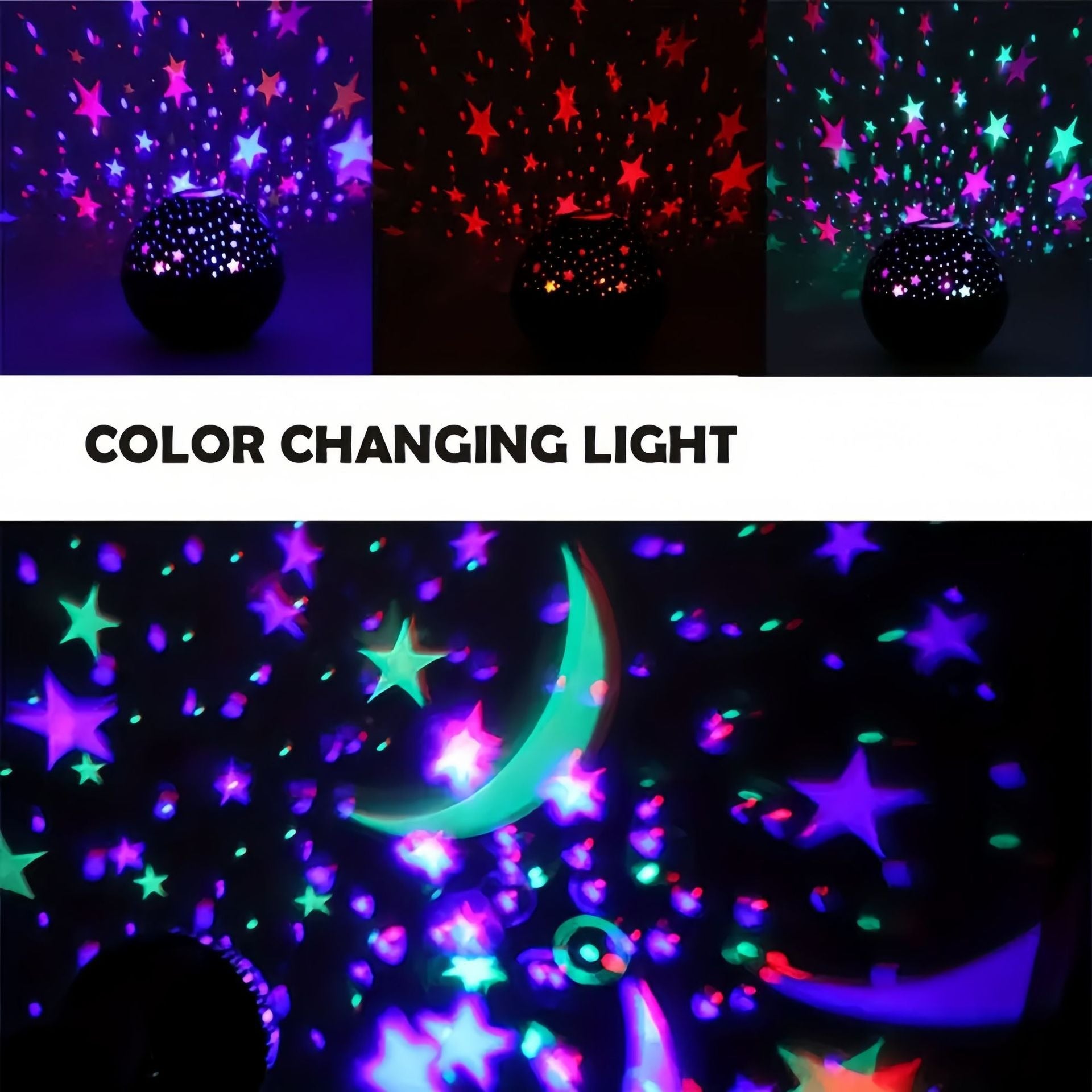 RGB Galaxy Projector Night Light USB Starry Moon Lamp
