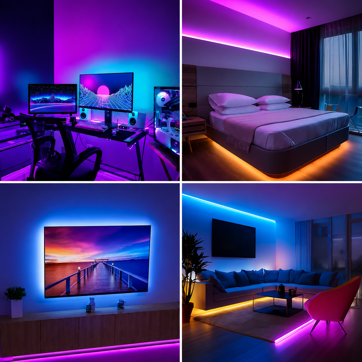 RGB LED Strip Lights with App Control 5M 10M 20M 30M Flexible LED Tape for Room & Bedroom - Web Luxes