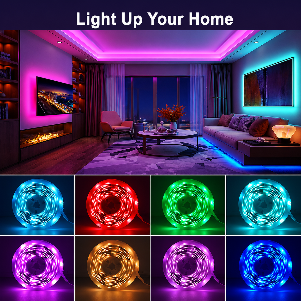 RGB LED Strip Lights with App Control 5M 10M 20M 30M Flexible LED Tape for Room & Bedroom - Web Luxes