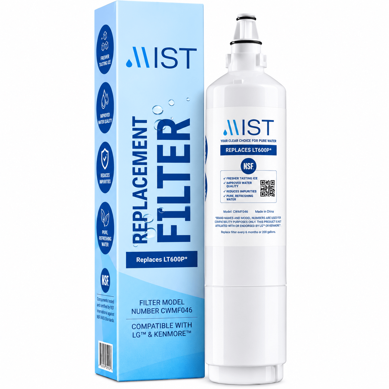 Refrigerator Water Filter Replacement Compatible with LT600P, 5231JA2006B & 9990 Models, NSF 42 Certified, 1 Pack - WebLuxes Store