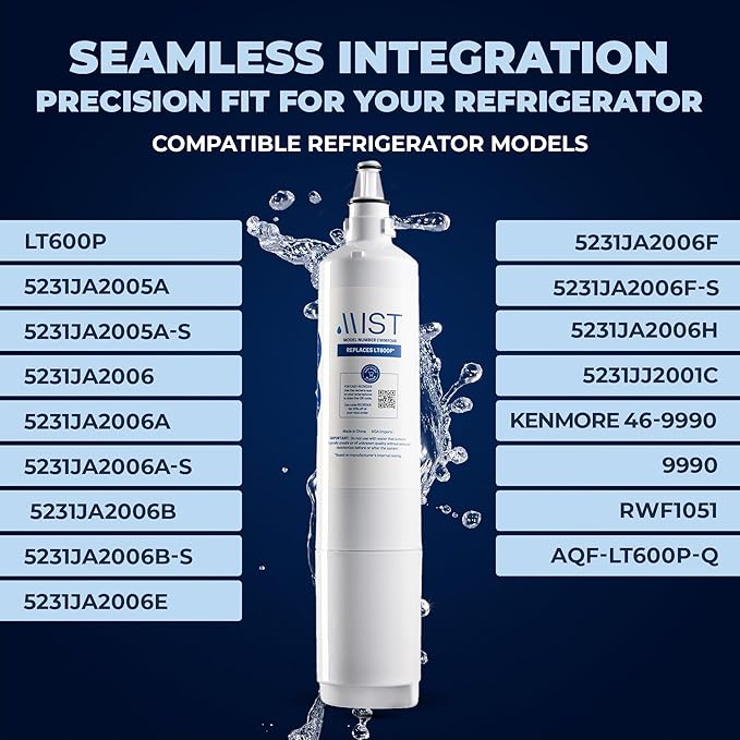 Refrigerator Water Filter Replacement Compatible with LT600P, 5231JA2006B & 9990 Models, NSF 42 Certified, 1 Pack - WebLuxes Store