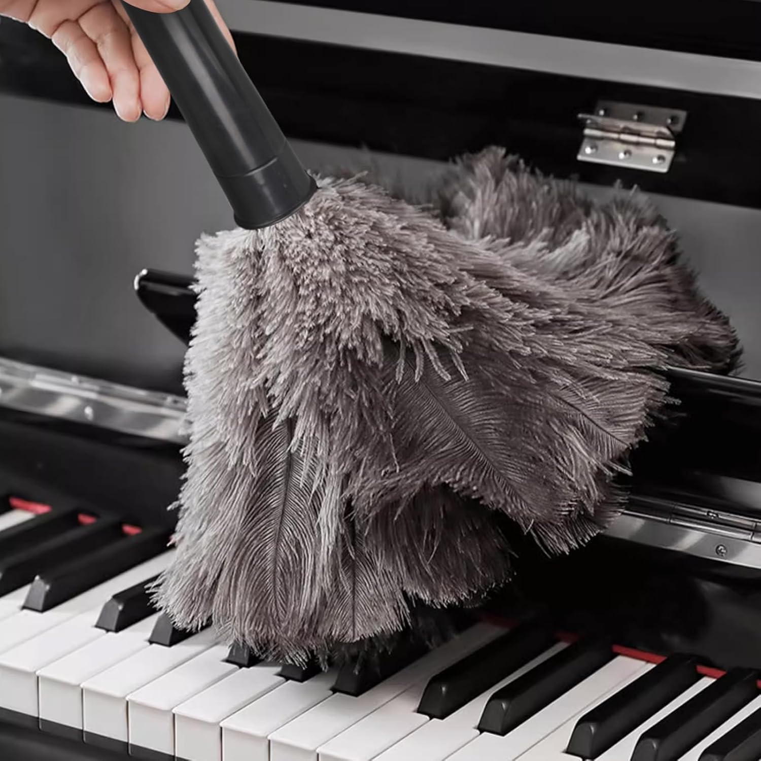 Retractable Genuine Ostrich Feather Duster | Anti-Static Reusable Cleaning Duster for Home, Office & Car - Web Luxes