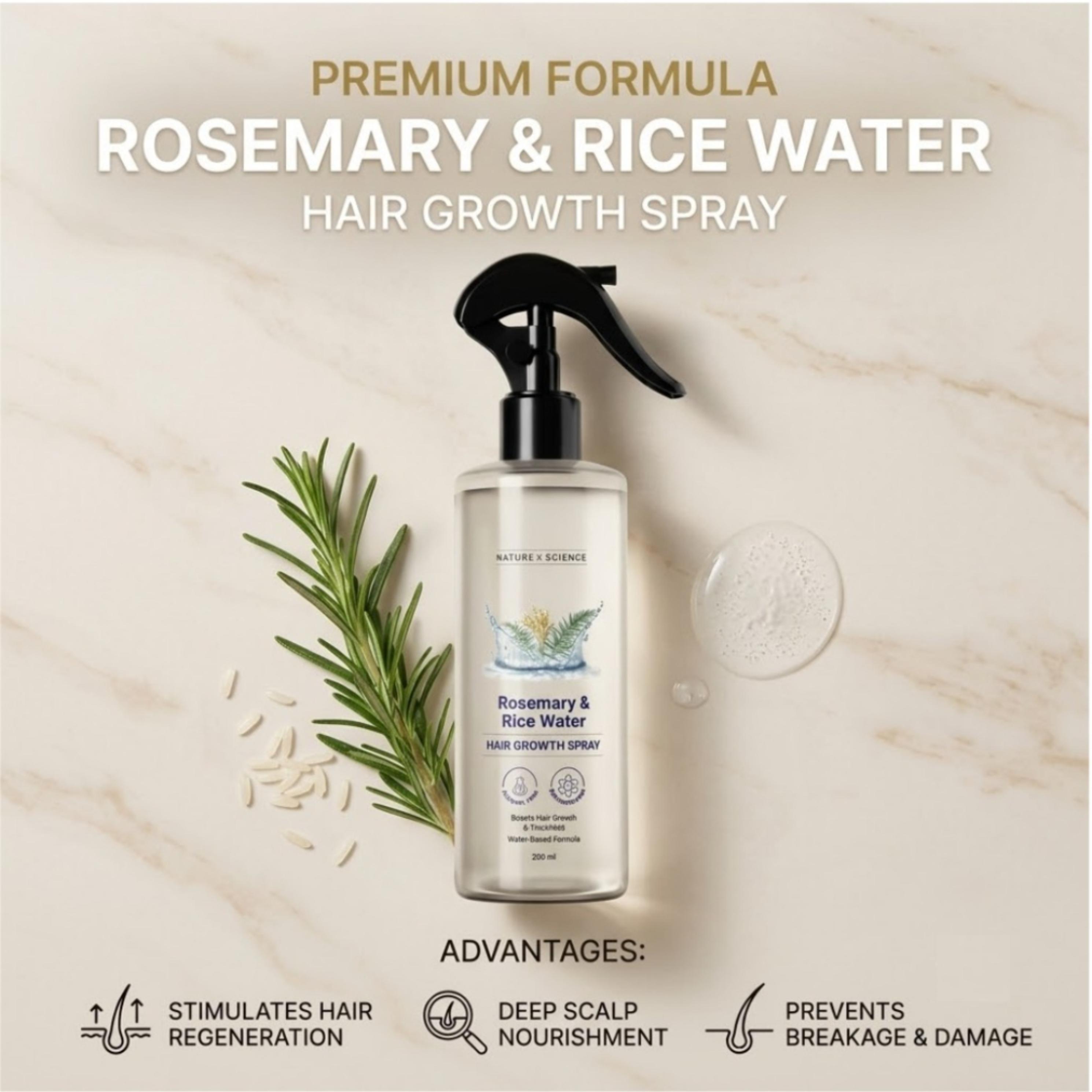 Rosemary Rice Water Hair Growth Spray Scalp Serum