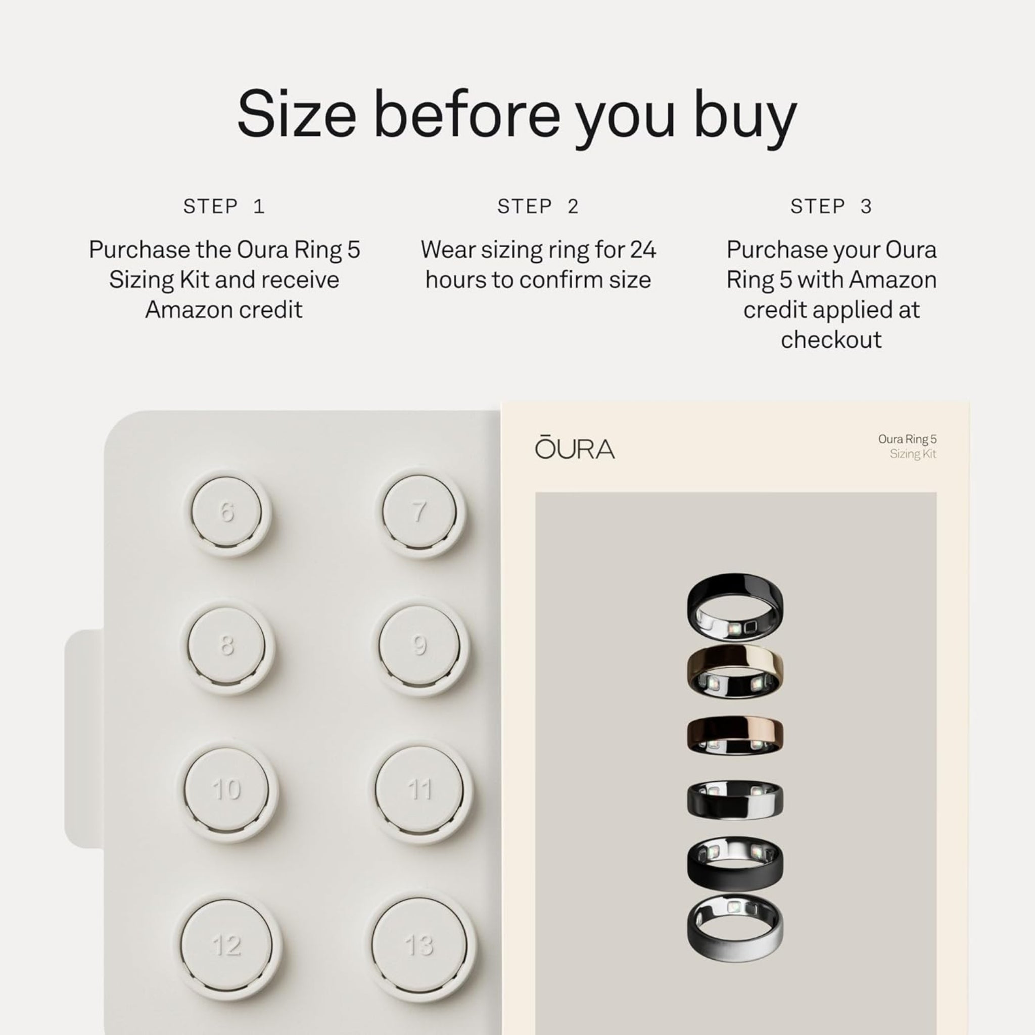 Smart Ring Sizing Kit for Health Tracking Ring - Accurate Ring Size Measurement Kit Before Purchase
