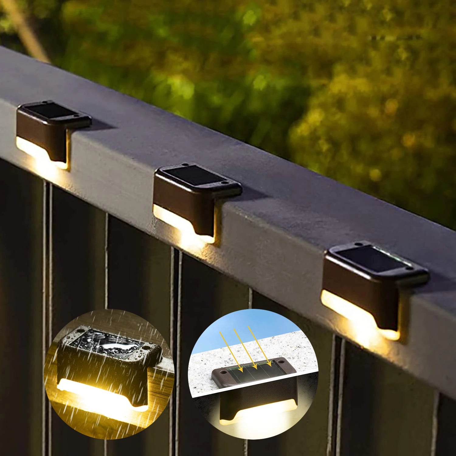 Solar LED Step Lights Outdoor Waterproof Garden Deck Lamp