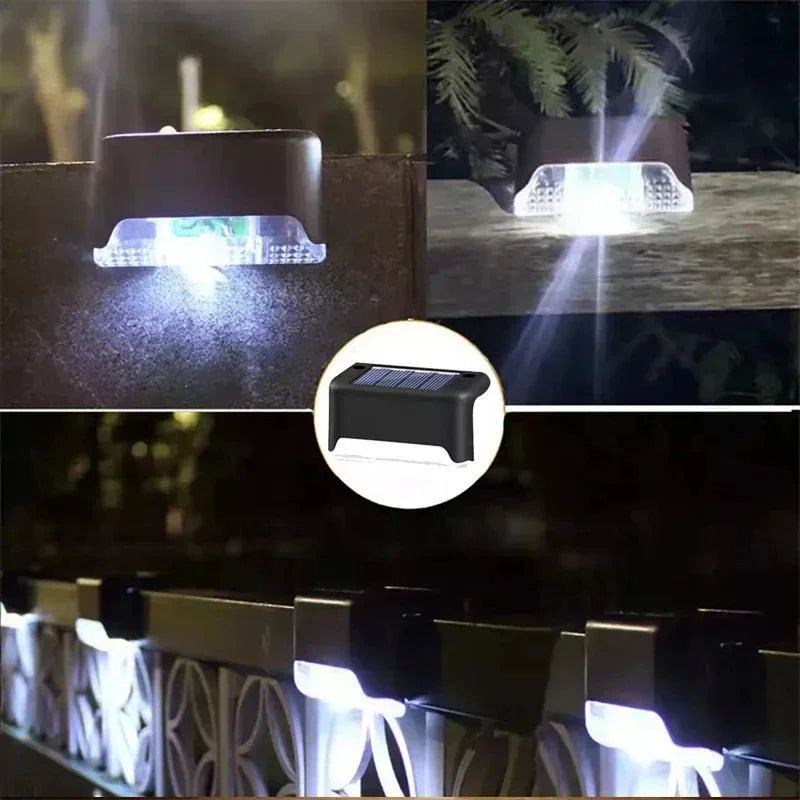 Solar LED Step Lights Outdoor Waterproof Garden Deck Lamp