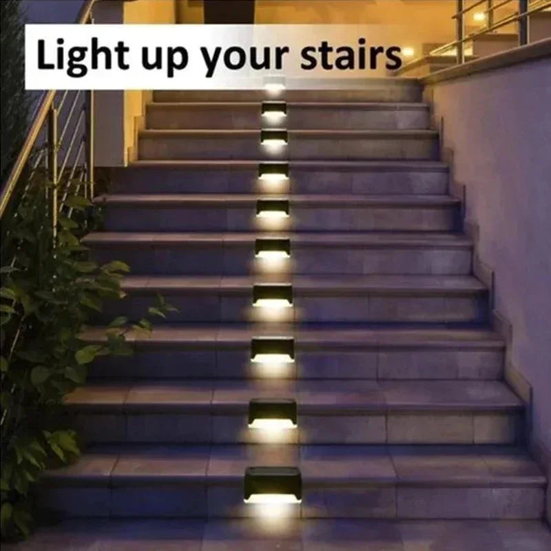 Solar LED Step Lights Outdoor Waterproof Garden Deck Lamp