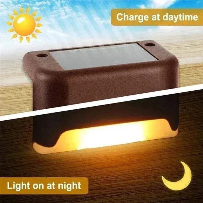 Solar LED Step Lights Outdoor Waterproof Garden Deck Lamp