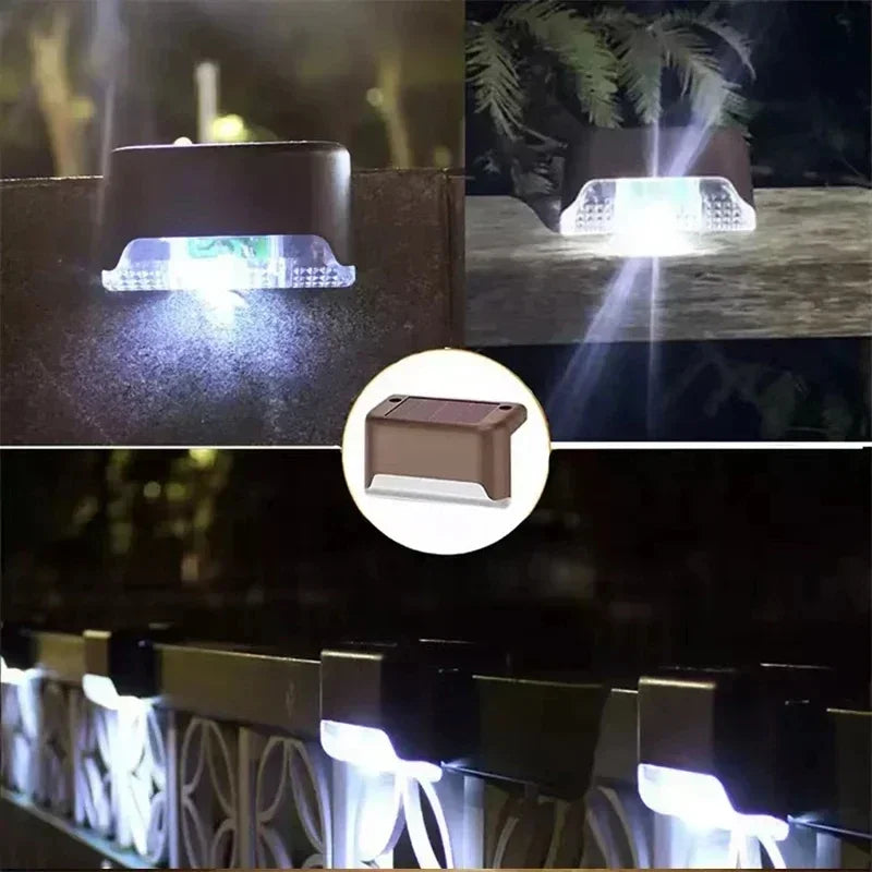 Solar LED Step Lights Outdoor Waterproof Garden Deck Lamp