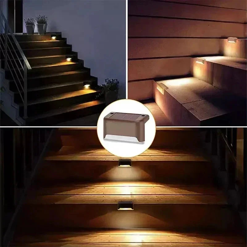 Solar LED Step Lights Outdoor Waterproof Garden Deck Lamp