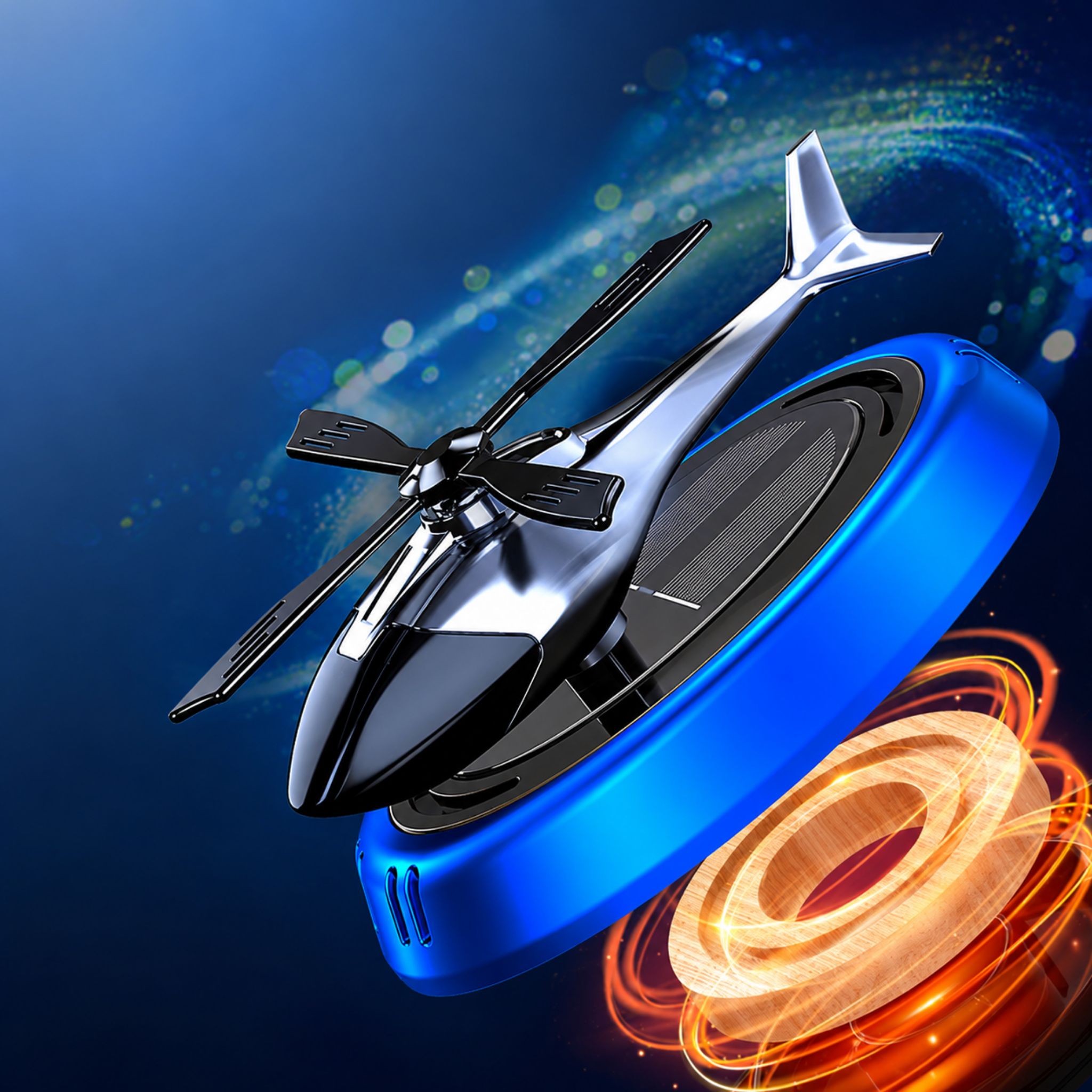 Solar Powered Rotating Car Air Freshener Helicopter Dashboard Perfume Diffuser Decoration - Web Luxes