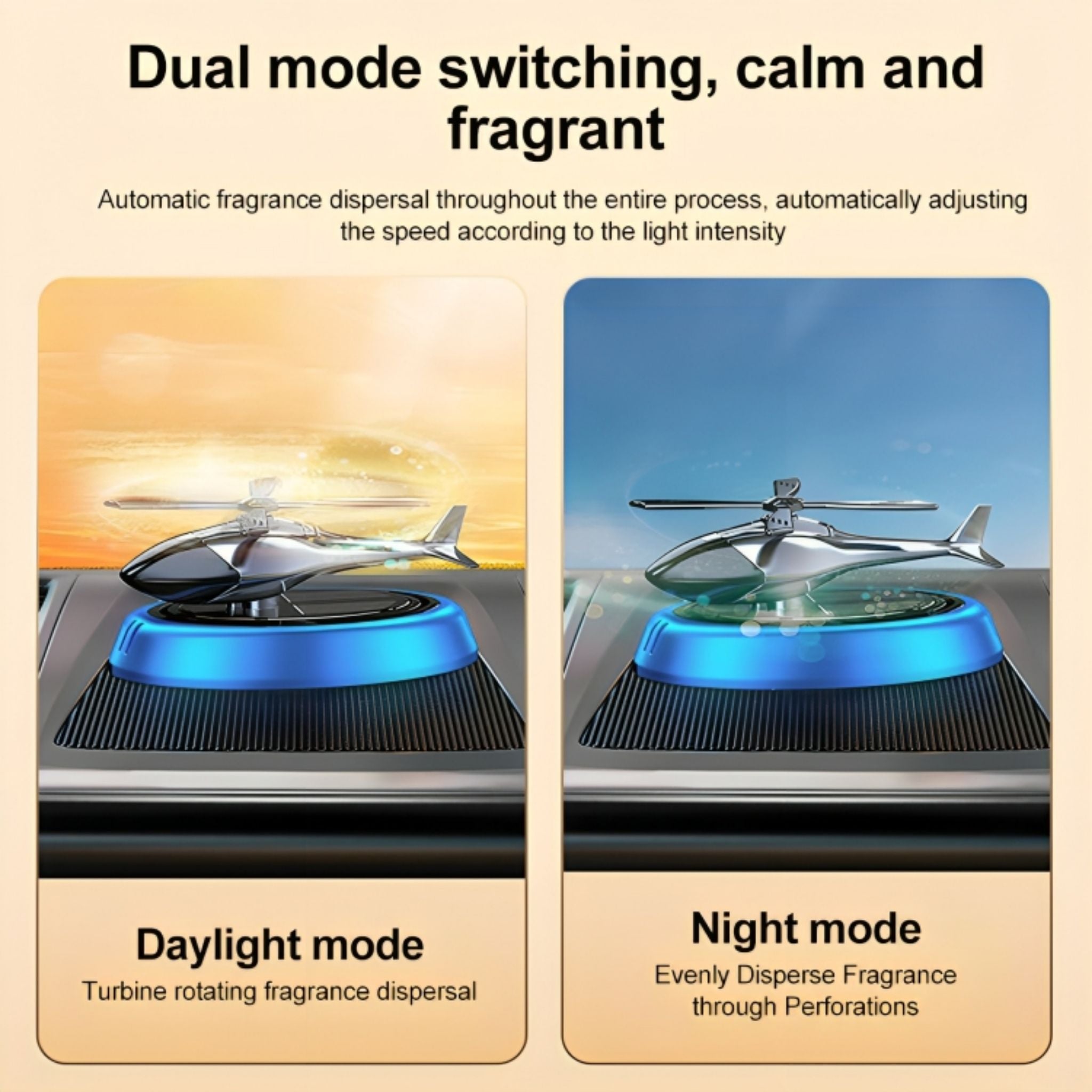 Solar Powered Rotating Car Air Freshener Helicopter Dashboard Perfume Diffuser Decoration - Web Luxes
