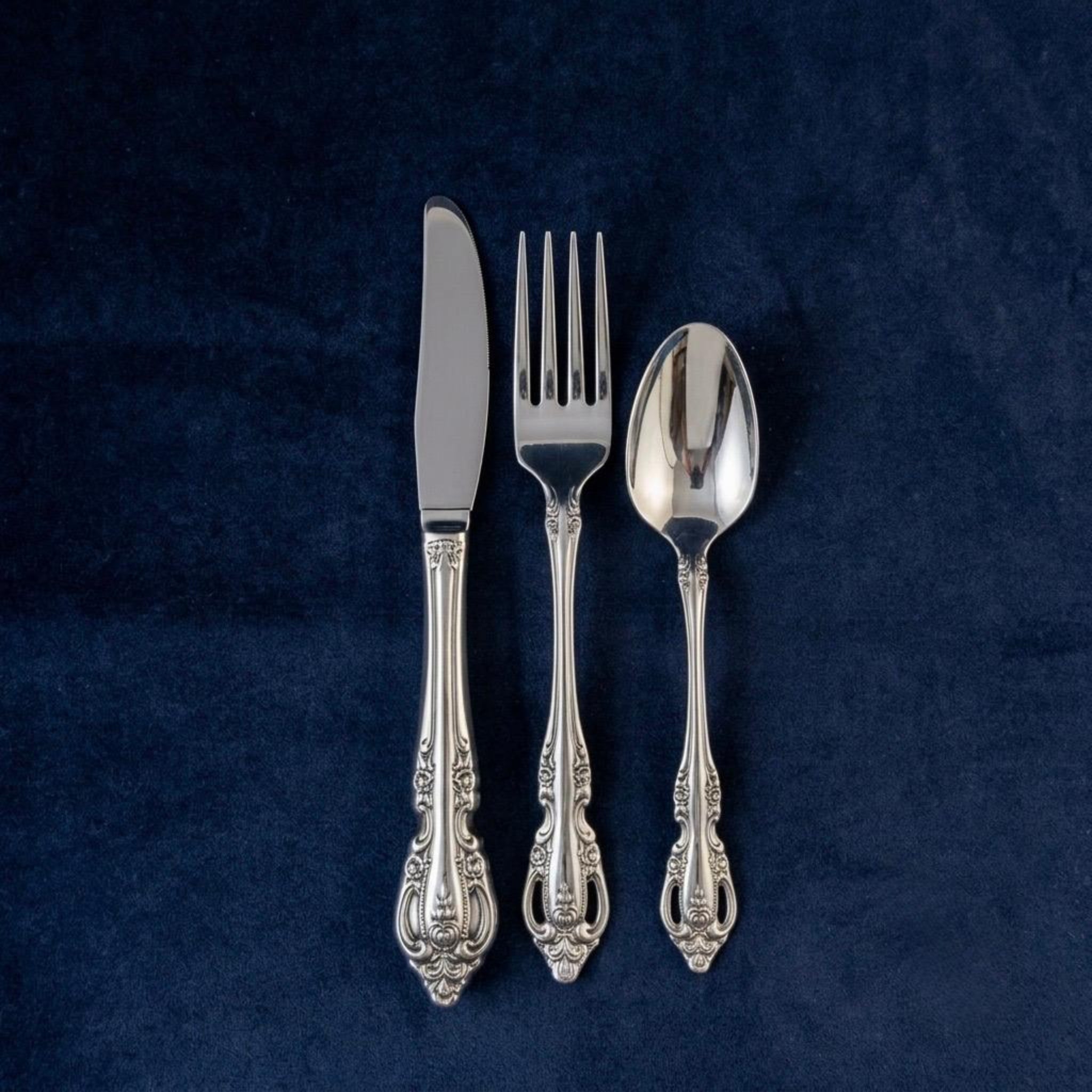 Stainless Steel Flatware Set - Silver Dinner Utensils, Mirror Polish Cutlery Set, Choice of 5 Pieces