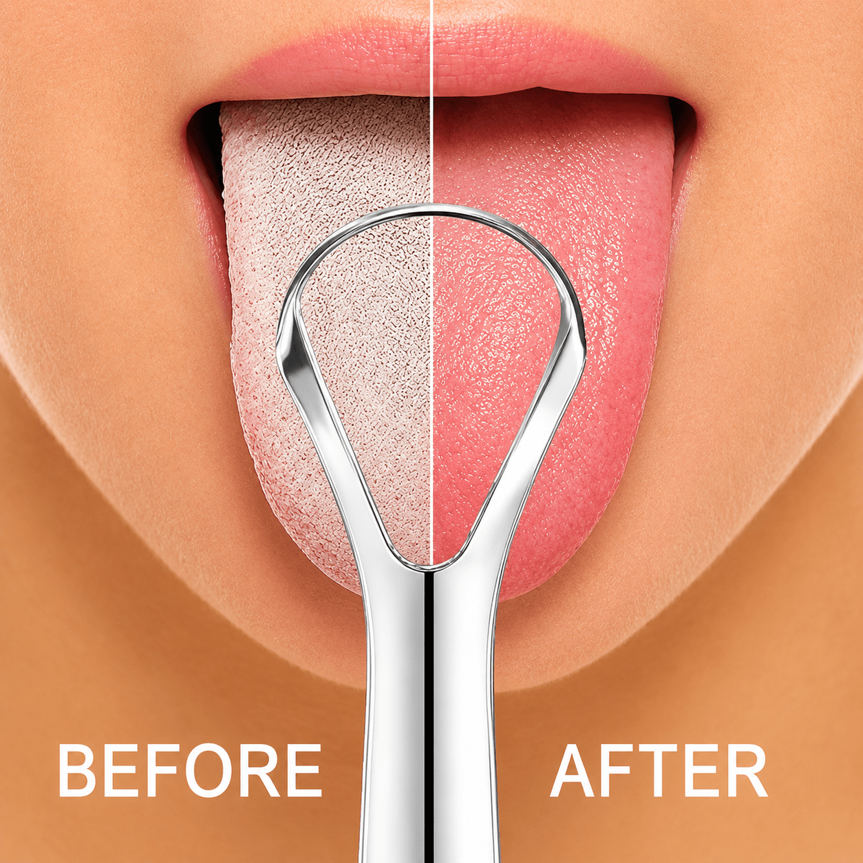 Stainless Steel Tongue Scraper – Reusable Tongue Cleaner for Fresh Breath & Oral Hygiene - WebLuxes Store