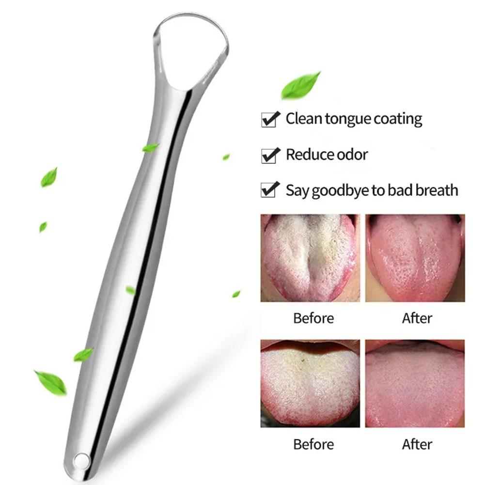 Stainless Steel Tongue Scraper – Reusable Tongue Cleaner for Fresh Breath & Oral Hygiene - WebLuxes Store