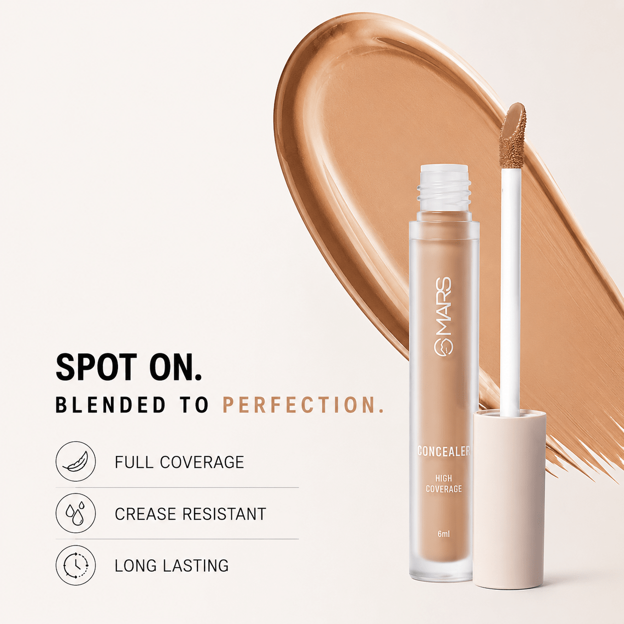 Triple Action Serum Concealer for Dark Circles & Blemishes, Anti-Aging Liquid Face Concealer, Light Medium Shade, 8ml - WebLuxes Store